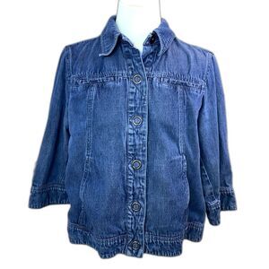 Coldwater Creek Denim Jacket Snap Buttons Women's Size P10